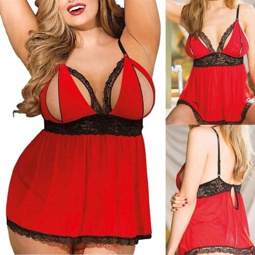 Women Plus Size Sexy Lingerie Hot Erotic Costumes Open Bra Temptation Porno Nightdress Sex Underwear Babydoll Lenceria Sleepwear