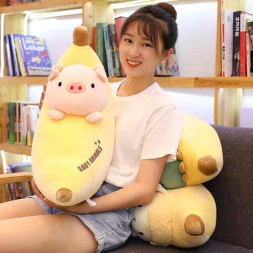 1PCS 62CM Yellow Soft Cute Dinosaur Banana Fruit Plush Dolls Pillow Cushion Christmas Present to Friends Kids Birthday Gifts