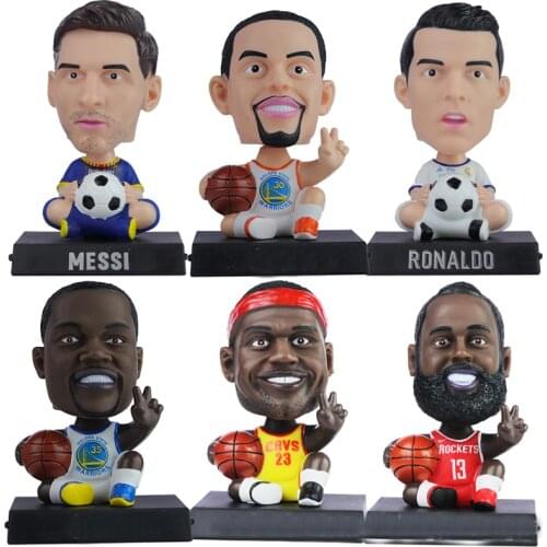 1PC Artificial Football Star Doll Model USA Basketball Figurines Miniatures Car Shook Head Ornament Home Decorations Accessories