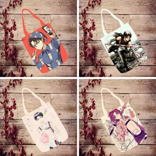 1PCS Attack on Titan Fashion Anime Canvas Shoulder Bags Casual Shopping Bag Tote Handbag Travel Unisex New Gifts