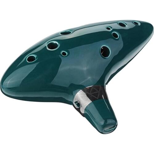 12 Holes Alto C Zelda Ocarina Ceramic Vessel Flute Wind Musical Instrument with Musicbook Lanyard Display Stand Musical Gift