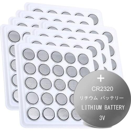 200PCS brand new CR2320 BR2320 DL2320 lithium Batteries 2320 CR2320 130mAh For car key High-Performance Button Battery coin cell