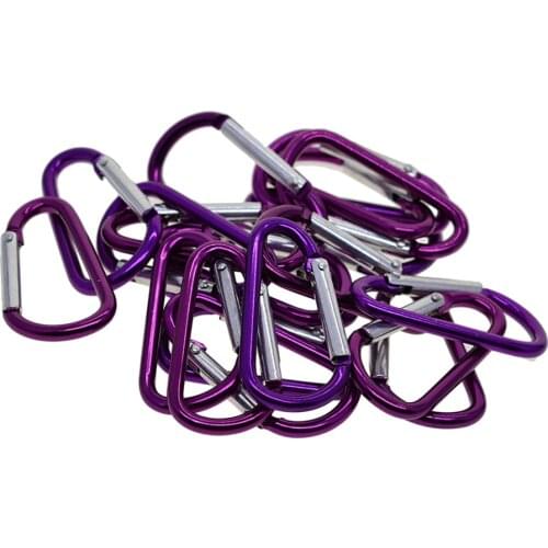 20x Aluminum Mini Carabiner Spring Clip Climbing Hiking Hook Keychain Purple
