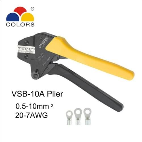 210mm ratchet crimping Mini crimping tools hand pliers VSB-10A Non-insulated terminal 20-7AWG 0.5-10mm2 VSB-03B VSB-10WF