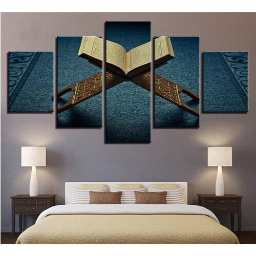 5 Pieces Religious Home Decoration Wall Art Picture Islamic Bible Canvas Painting Posters and Prints for Living Room No Framed