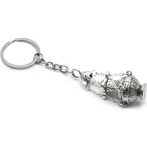 Christian Incense Burner Keychain Religious Key Ring Jewelry Bag Car Pendant Keyfob Church Souvenirs Gift