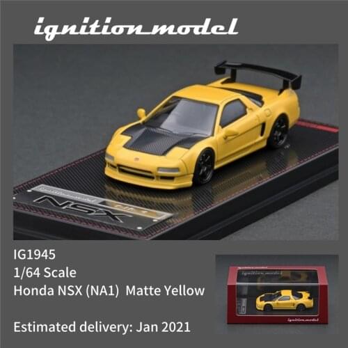 IG 1:64 Honda NSX (NA1) Matte Yellow Diecast Model Car