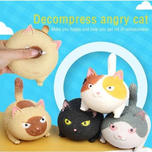 Big Size Angry Cat Fidget Squeeze Toy Decompression Antistress Gadgets Squishy Stress Relief Toys Adults Kids Gift