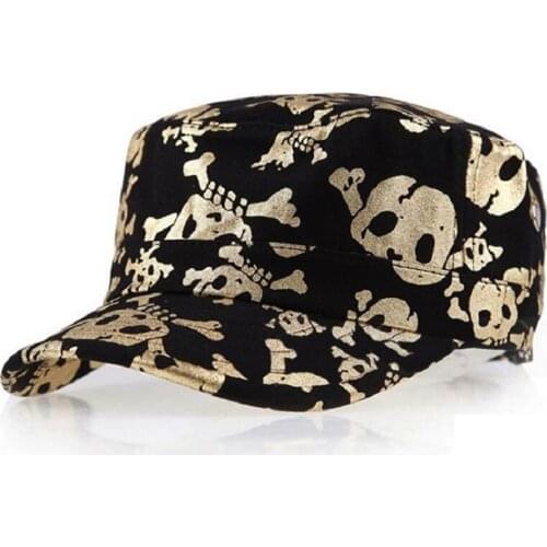 XdanqinX Adjustable Size Women Army Hat Men Skull Leopard Print Military Hat 2020 New Leopard Print Mens Flat Cap Snapback Cap