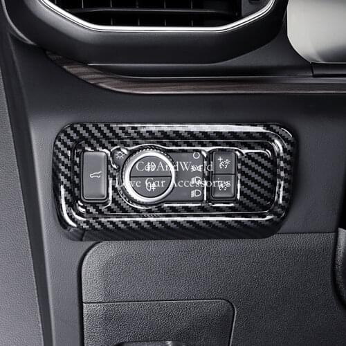 For Ford Explorer 2020 2021 Left Control Head Light Lamp Switch Button Frame Cover Trims Carbon Fiber Car Interior Accessories
