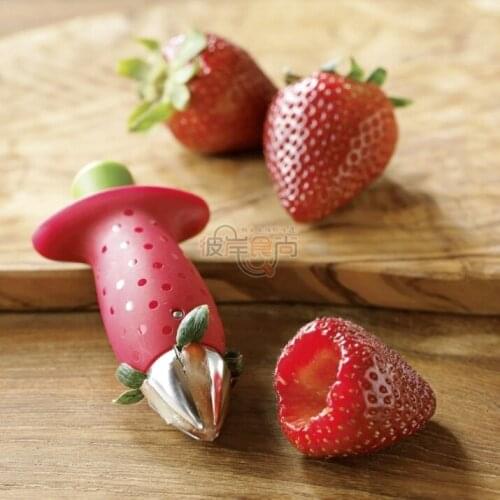 Best price 2pcs/lot Kitchenware tomato stalks fruit strawberry knife Stem Remover strawberry slicer strawberry huller