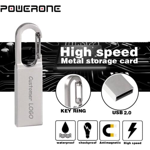 POWERONE Metal USB Flash Drive thumb drive 16GB Pendrive 4G Flash Memory Stick 128gb waterproof Pen Drive 8G 4GB usb disk on key