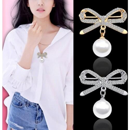 Fashion Creative Lady Charm Bow Brooch Gold Men and Women Zinc Alloy Corsage Pin Badge Sweet Gift Jewelry For Wommen 2021