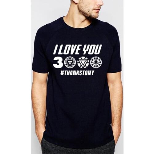 I Love You 3000 Times Thanks Tony Stark Men T Shirt Summer New Style Tops T-shirt For Fans Cotton Short Sleeve Unisex Tee Shirt