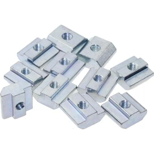 50/100pcs Silver European Standard 30 40 Series Aluminum Slot Carbon Steel Roll In Sliding T Slot Nut with M3 M4 M5 M6 M8
