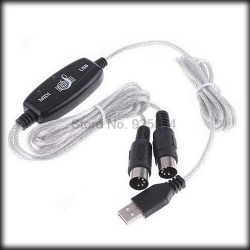 By dhl or ems 500 pieces High Quality Fashion MIDI USB Cable Converter PC to Music Keyboard Adapter+Wholesale