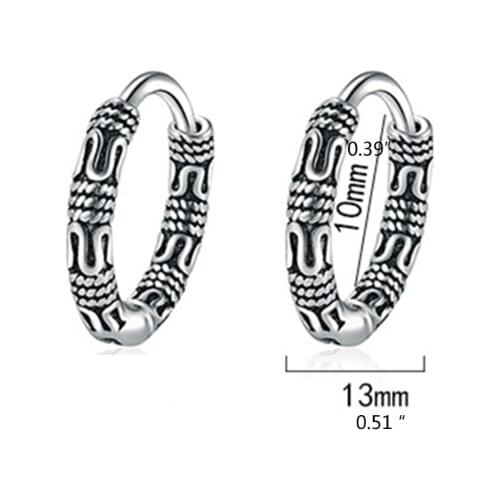 Silver-plated Earrings Round Chain Hemp Rope Chain Personalized Ear Ring Ear Buckle 13mm Alloy Ear Ring
