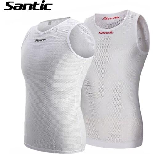 Santic Mens Sport Bike Shirts Sleeveless Mesh Quick-dry Cycling Jersey Downhill Jersey Bicycle Jersey Cycling Clothing Ciclismo
