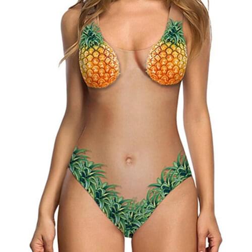 Sexy womens Beach Bikini Swimsuit Melon Shell Skin Color Ladies Monokini Bikini Swimsuit Skin Color Maillot Swimwear Swimsuit