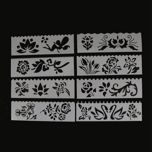 Flower Shaped Painting Template DIY Craft Layering Stencils Painting Scrapbooking Stamping Embossing Album Paper Template 8Pcs