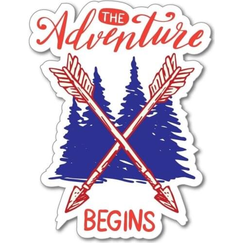 S40869# Various Sizes Funny Self-Adhesive Decal The Adventure Begins Car Sticker Waterproof Auto Decors on Bumper Rear Window