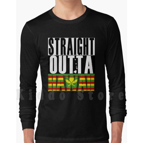 Straight Outta Hawaii Kanaka Maoli Flag By Hawaii Nei All Day hoodies long sleeve Oahu Vintage Hawaii Kauai Hawaii