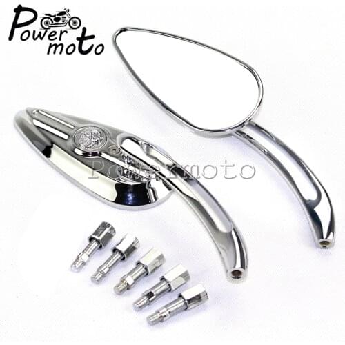 Universal Motorcycle Chrome Aluminum Skull Decoration Rearview Mirrors Side Mirror For Harley Dyna Heritage Softail Cruiser Bike