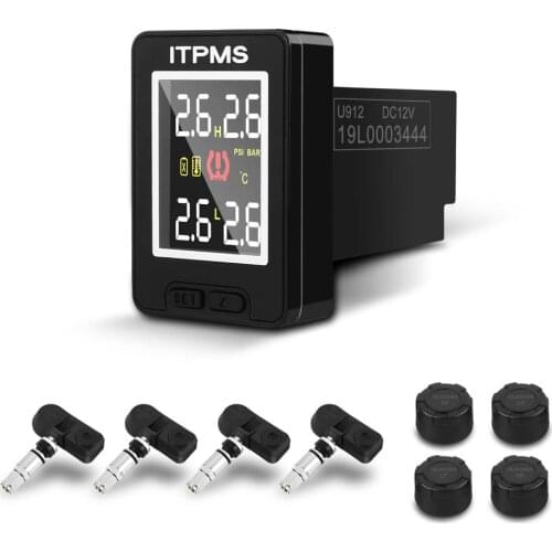 Vehemo 4PCS Sensor Tire Pressure Alarm Tire Pressure Monitoring System Car Solar Energy for Tyre Tire Pressure Monitoring New