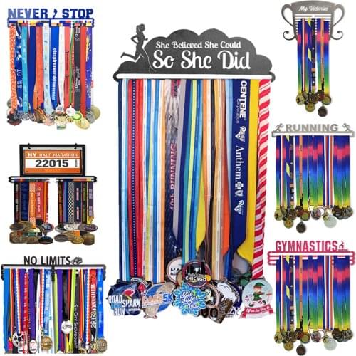 Medal hanger Metal medals holder Sports Gymnastics Rack for Half Marathon Running Bike Football Basketball So She Did