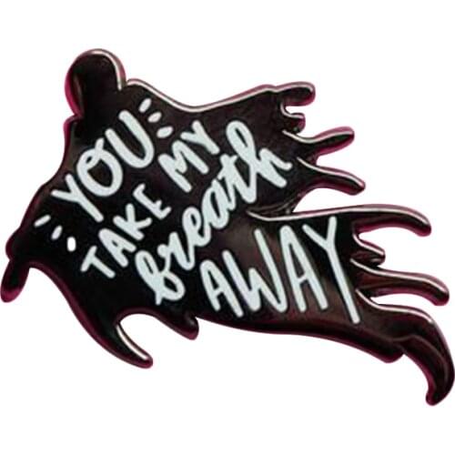 You take my breath away lapel pin funny Valentine love gift asthma badge