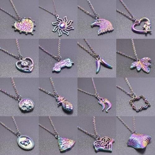 Rainbow Necklace Fashion Infinity Lucky 8 Pendant Necklaces For Women Wedding Colar Maxi Chain Jewelry Wholesale