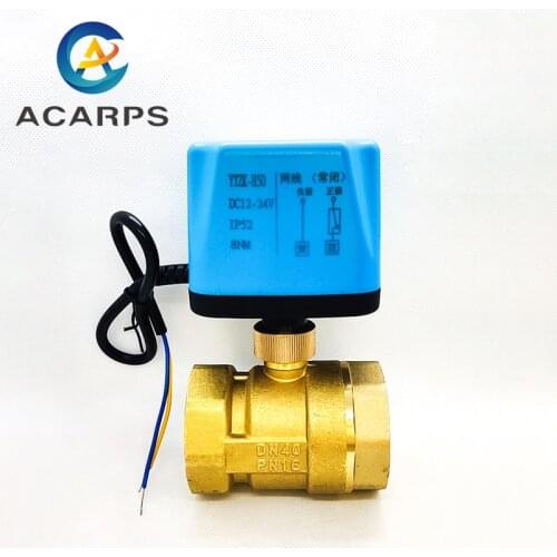 1-1/2" Normally Closed/Open Two Wire Motorized Ball Valve Electric Ball Valve AC220V DC12V DC24V