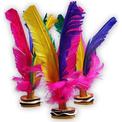 1pc China Traditional Jian Zi Balls Kick Shuttlecock Colorful Feathers Kick Shuttlecock for Outdoor Sports Physical Exercise