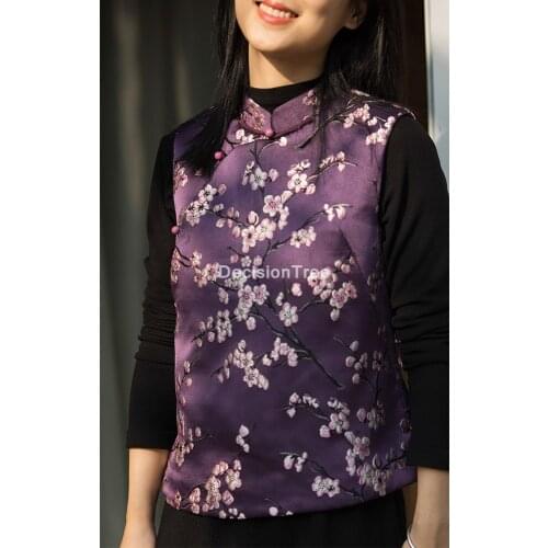 2021 embroidery qipao traditional chinese blouse sleeveless flower embroidery hanfu vest ethnic style vest elegant lady vest