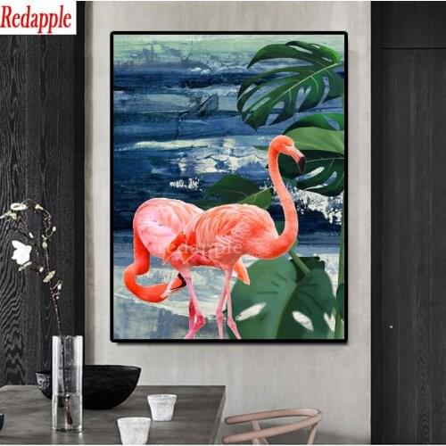5D DIY Diamond Painting Flamingo animal plant Full Square Round Drill Diamond Embroidery Cross Stitch kit Diamond Mosaic decor