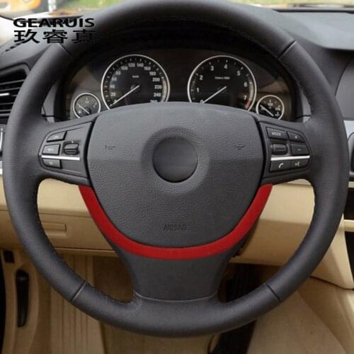 Car Styling Suede Car Wrapping ABS For BMW 5 6 7 Series f10 f18 f11 f12 f13 f01 f02 Steering Wheel Steering Button Cover Sticker