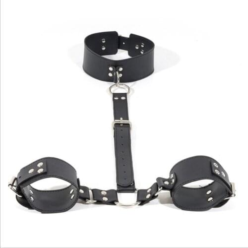 BDSM Bondage Restraint Bondage Fetish Slave leather Handcuffs Adult Erotic Sex Toys For Woman Couples Games Sex Products S0876
