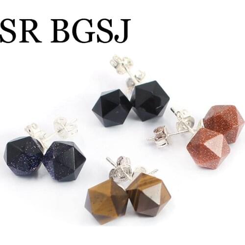 Free Shipping Wedding Jewelry Natural Genuine Gems Stone Woman Stud Earrings