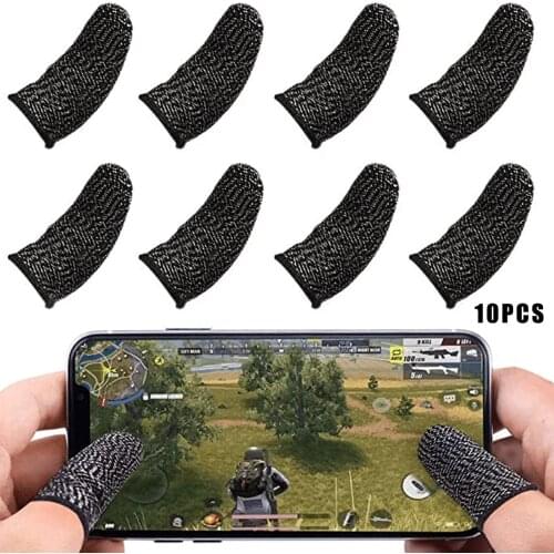 10pcs Mobile Gaming Controller Finger Sleeve Non Slip Sweatproof Touching Screen Finger Cover for Playing Games GK99
