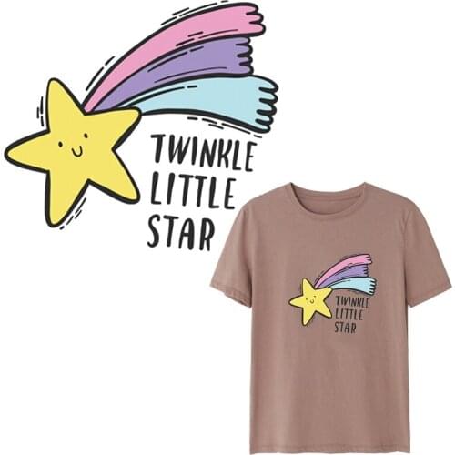 Colorful Star Letter Patches iron on patches heat-sensitive transfer fusible clothing custom patch tops