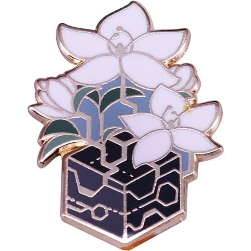 Lily Flower Box Badge Aesthetic Battle Adventure Game Pins Nier Automata Fans Beautiful Art Decor
