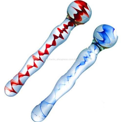 CW0244 Double Ended Dildo with Beads Vaginal Massager Anal Sex Toy