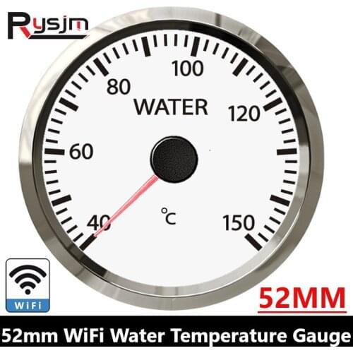 WIFI Connection Car Boat Water Temperature Gauge 52mm Gauge 40-150℃ Water Temp Indicator Sensor For Auto Motorcycle 12-24V