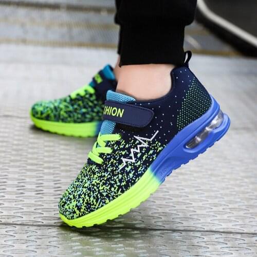 Children Shoes Kids Sneakers Fashion Mesh Knit Air Cushion Shoes Child Boys Trainers Breathable Non-slip Teens Sports Sneakers