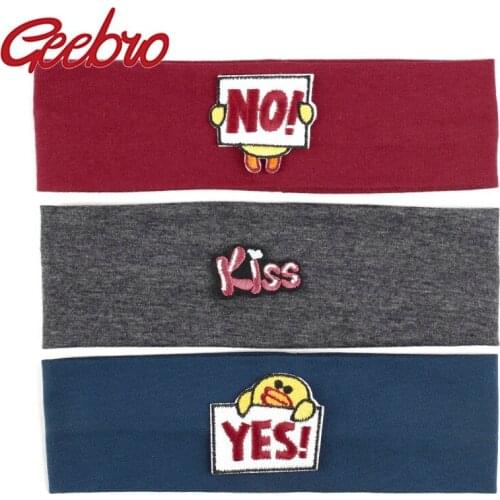 Geebro Baby Girls Letter Cotton headbands Hairbands Soft Fashion Kids Childs Toddler Headwear Turban Girls hair Accessories