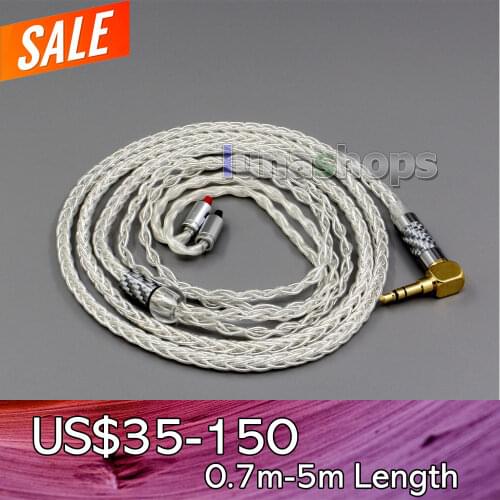 LN006345 99.99% Pure Silver XLR 3.5mm 2.5mm 4.4mm Earphone Cable For Audio-Technica ATH-IM50 IM70 IM01 IM02 IM03