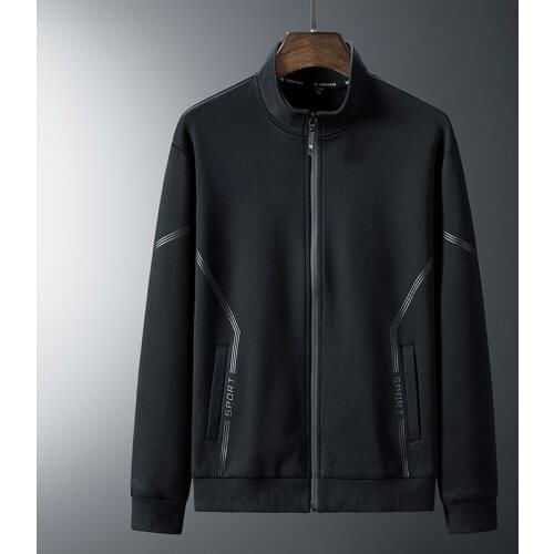 Mens Stand Collar Sweatshirts Jacket With Zipper Korean Streetwear Fashion 2021 Brand For Oversized Men Zipper Sweatshirts