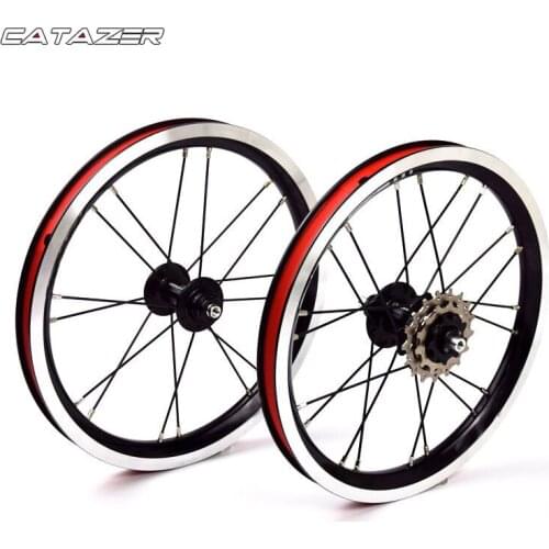 14 Inch Aluminum Alloy Wheelset 5 Bearing 3 Speed Hub 74mm 84mm Kids Balance Bike BMX Black Wheelset Bicycle Part