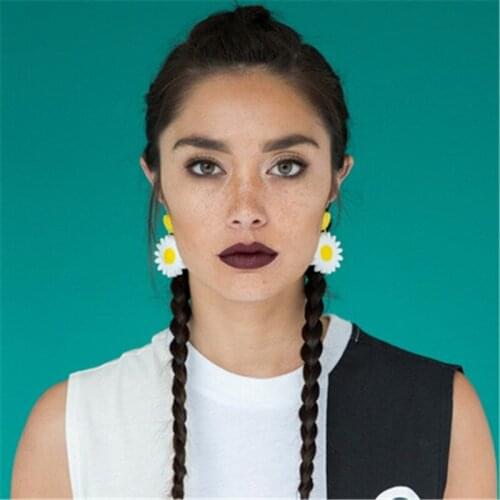 Hot Selling Acrylic Vintage Summer Daisy Flower Pendant Drop Earrings Women girls Party Sweet Ear Jewelry gifts