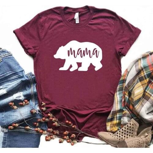 Mama Bear Women tshirt Cotton Hipster Funny t-shirt Gift Lady Yong Girl 6 Color Top Tee R366